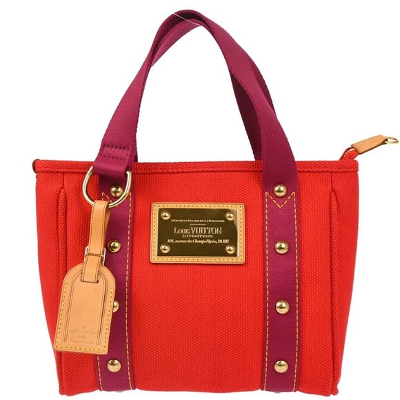 Louis Vuitton Red Purple Antigua Cabas PM Tote Bag M40037 FL0065 165763 - Picture 1 of 10